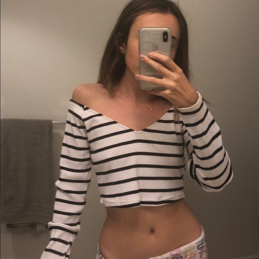 Stripped sabo skirt top